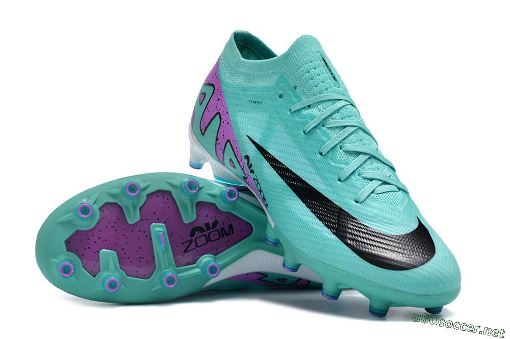 Unisex Nike Air Zoom Mercurial Vapor 15 Elite AG Football Boots - Jade/Purple/Black 3