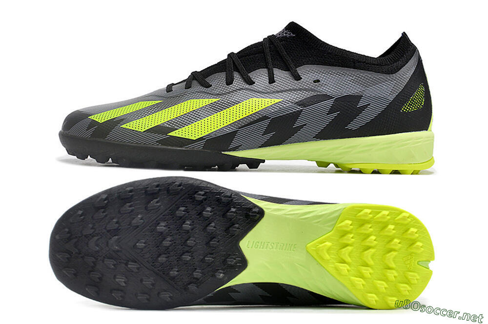 Unisex Adidas X Speedportal.1 TF Football Shoes - Black/Grey/Yellow 1