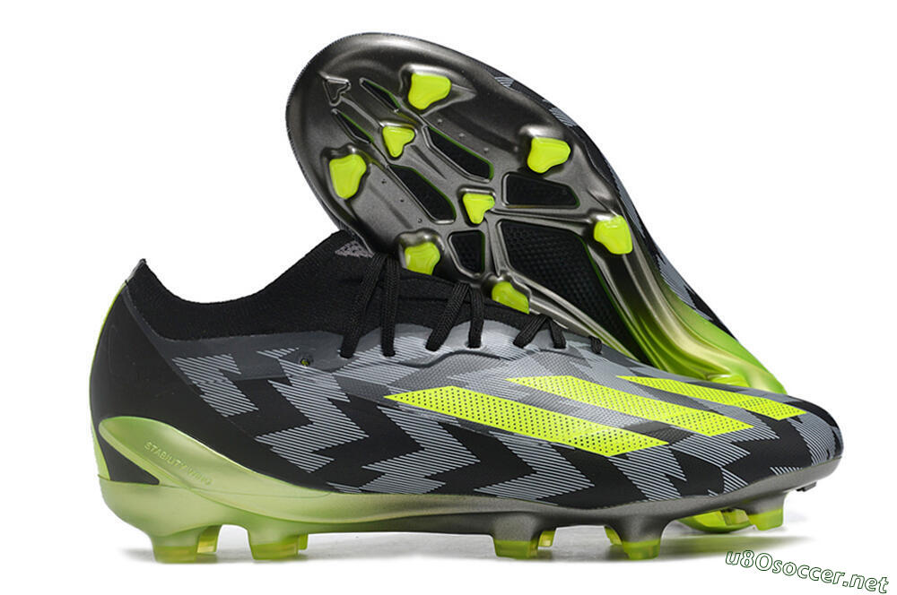 Men's Adidas X Crazyfast.1 FG Football Boots - Black/White/Yellow 2