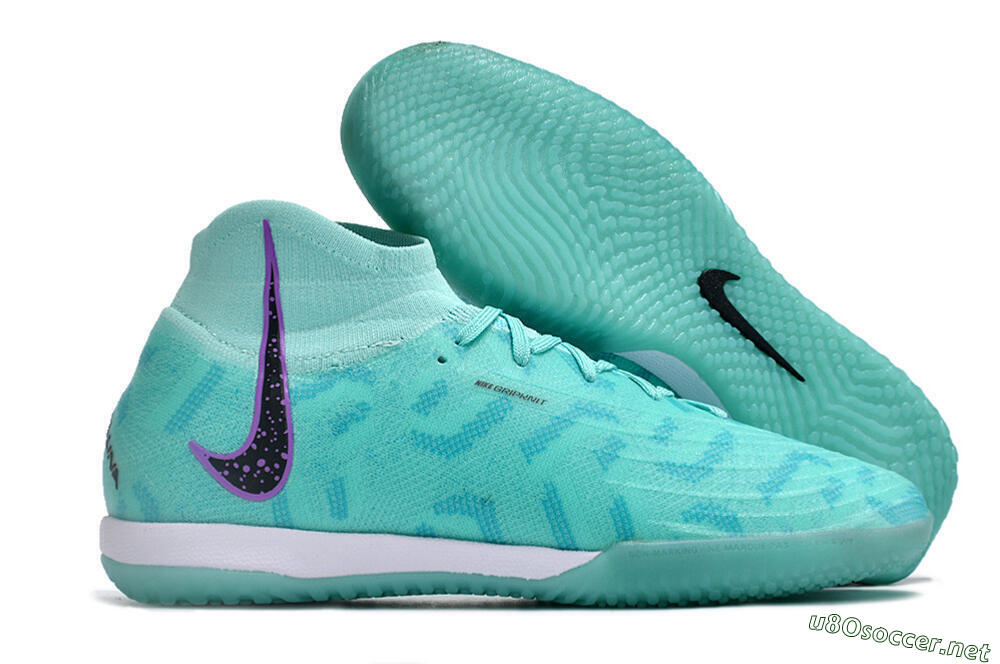 Men's Nike Phantom Luna Elite NU IC Football Shoes - Jade/Purple/Black 2