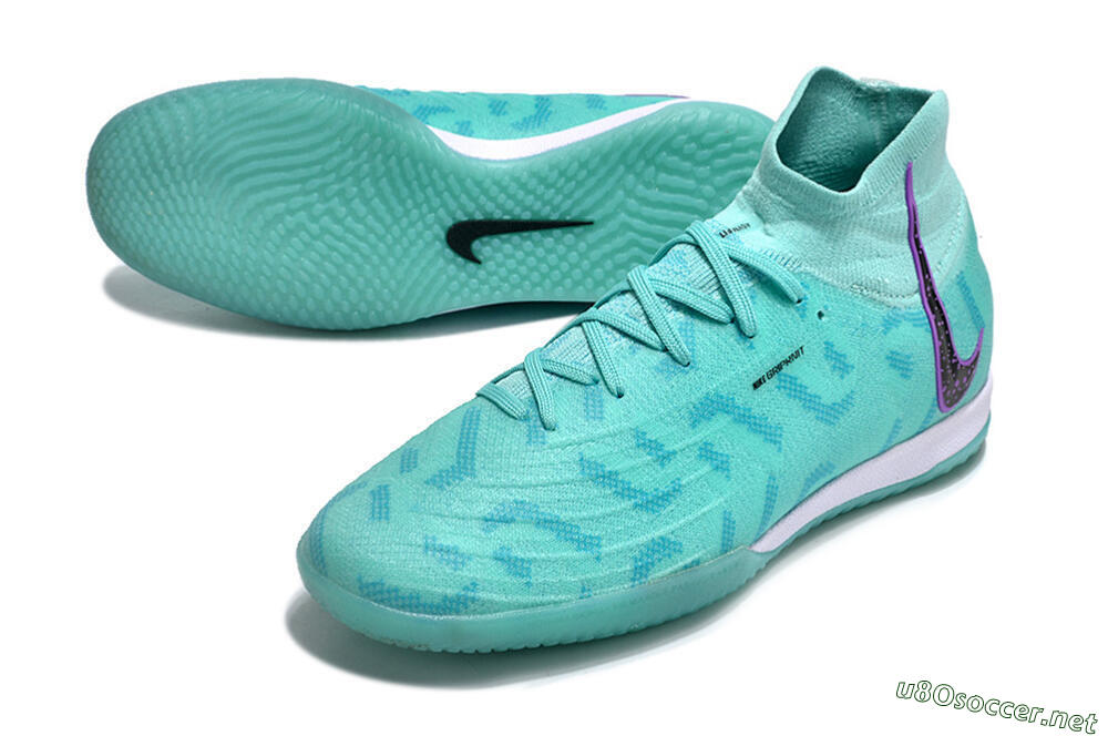 Men's Nike Phantom Luna Elite NU IC Football Shoes - Jade/Purple/Black 3