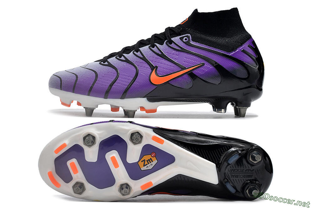 Men's Nike Air Zoom Mercurial Superfly 9 Elite SG Football Boots - Purple/Black/Orange 1