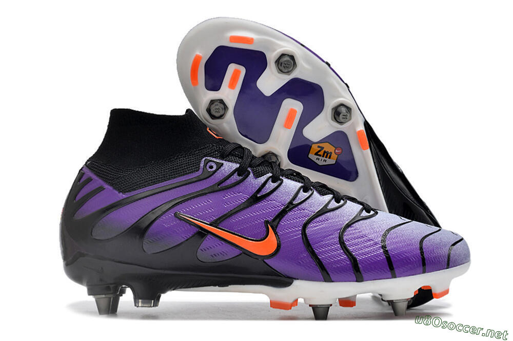 Men's Nike Air Zoom Mercurial Superfly 9 Elite SG Football Boots - Purple/Black/Orange 2