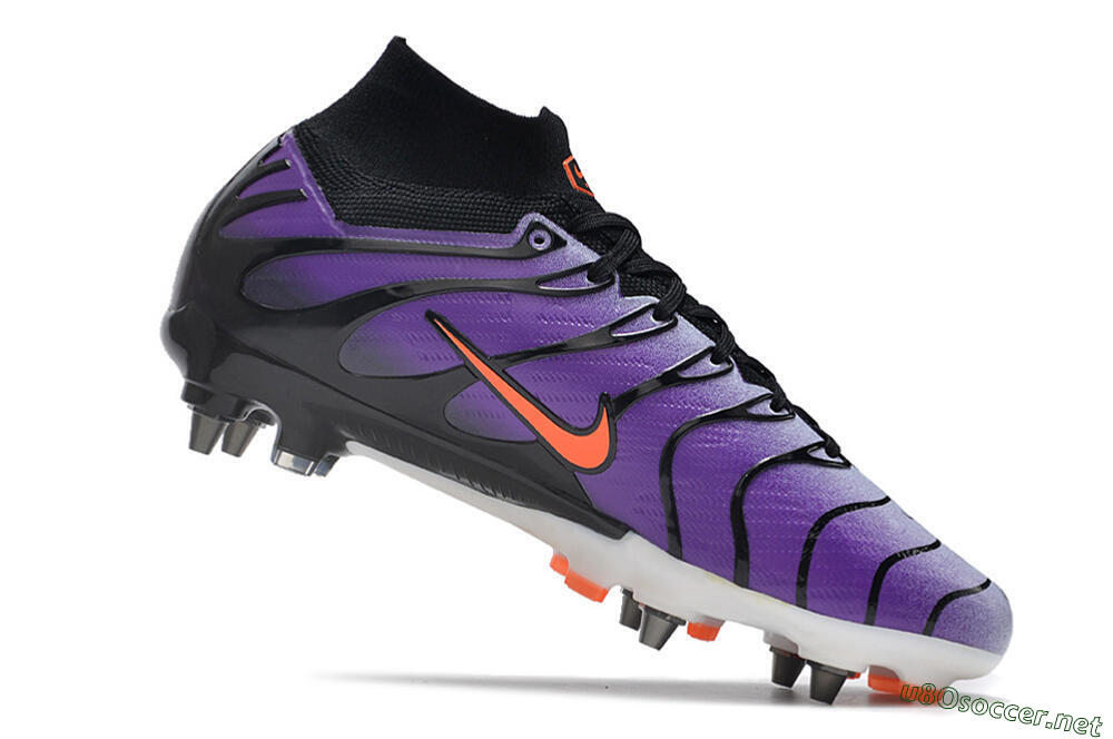Men's Nike Air Zoom Mercurial Superfly 9 Elite SG Football Boots - Purple/Black/Orange 4