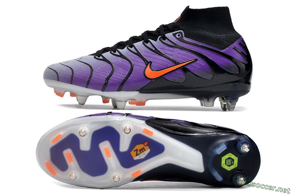 Men's Nike Air Zoom Mercurial Superfly 9 Elite SG Football Boots - Purple/Black/Orange 1