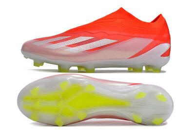Men's Adidas X Crazyfast+ Laceless FG Football Boots - Red/White/Yellow