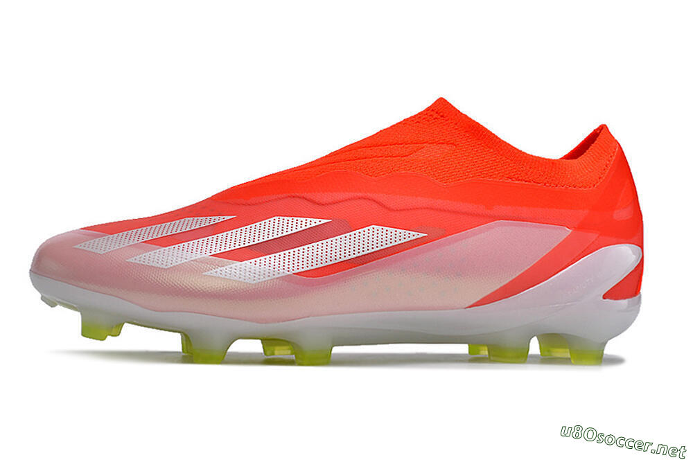 Men's Adidas X Crazyfast+ Laceless FG Football Boots - Red/White/Yellow 0