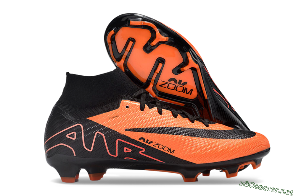 Unisex Nike Air Zoom Mercurial Superfly 9 Elite FG Football Boots - Orange/Black 2