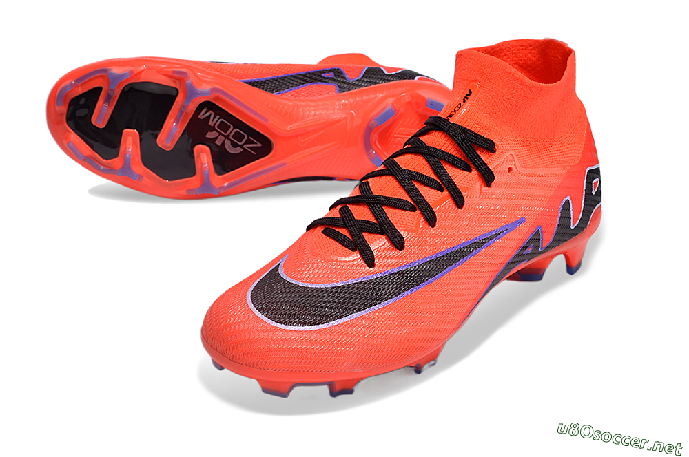 Unisex Nike Air Zoom Mercurial Superfly 9 Elite FG Football Boots - Red/Black/Purple 3
