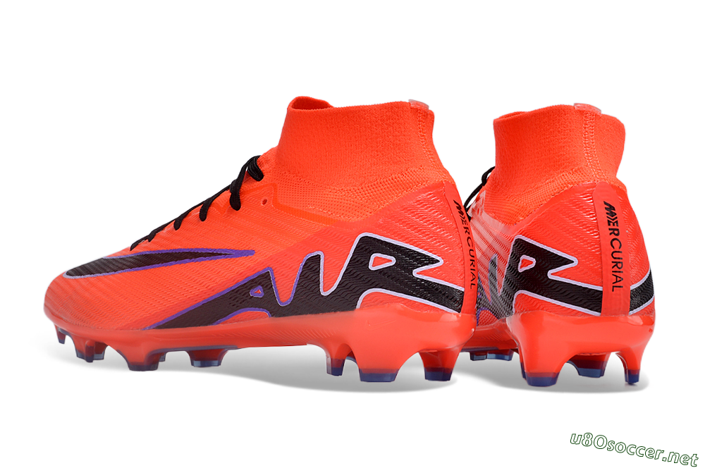 Unisex Nike Air Zoom Mercurial Superfly 9 Elite FG Football Boots - Red/Black/Purple 4