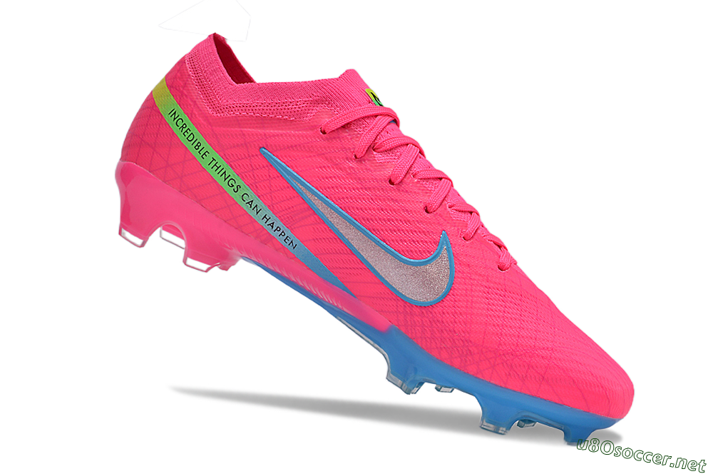Men's Nike Air Zoom Mercurial Vapor 15 Elite FG Football Boots - Pink/Silver/Blue 4