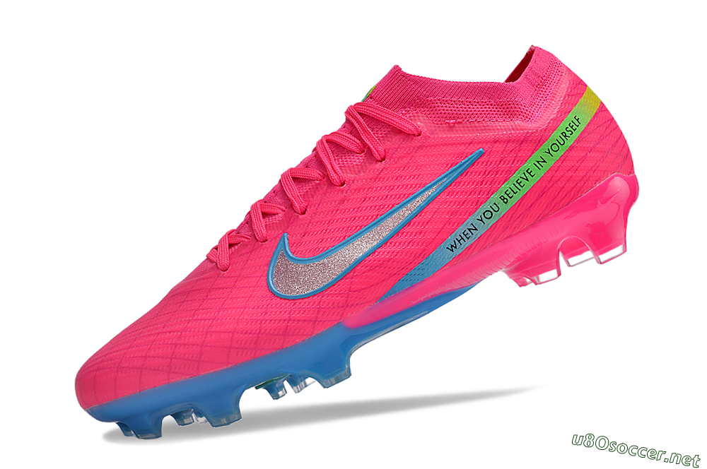 Men's Nike Air Zoom Mercurial Vapor 15 Elite FG Football Boots - Pink/Silver/Blue 5