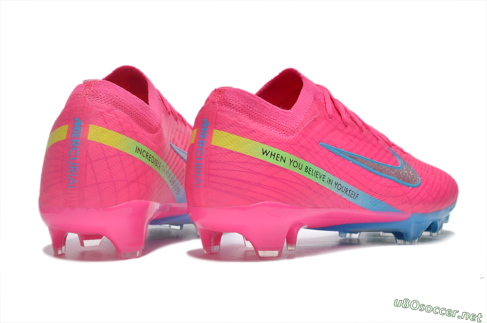 Men's Nike Air Zoom Mercurial Vapor 15 Elite FG Football Boots - Pink/Silver/Blue 6
