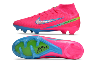 Men's Nike Air Zoom Mercurial Superfly 9 Elite FG Football Boots - Pink/Silver/Blue