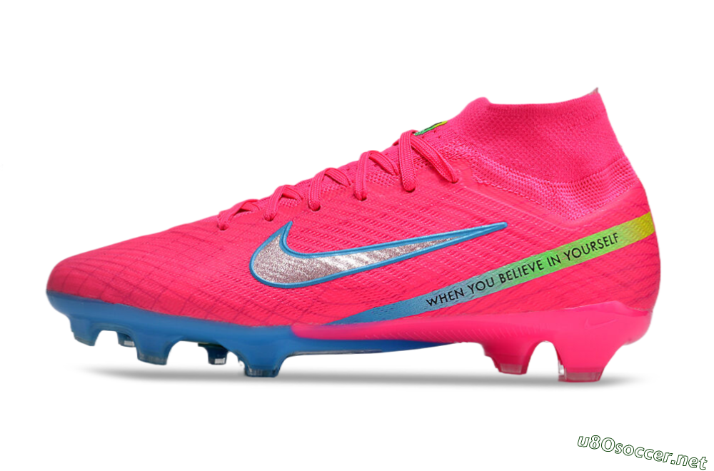 Men's Nike Air Zoom Mercurial Superfly 9 Elite FG Football Boots - Pink/Silver/Blue 0