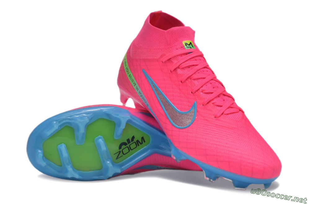 Men's Nike Air Zoom Mercurial Superfly 9 Elite FG Football Boots - Pink/Silver/Blue 3