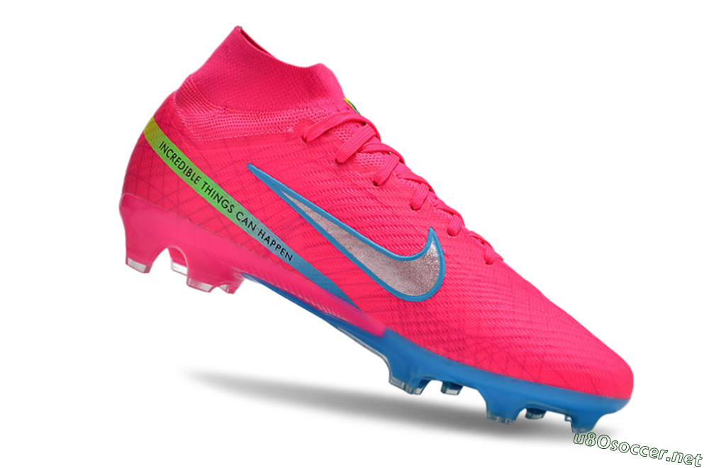 Men's Nike Air Zoom Mercurial Superfly 9 Elite FG Football Boots - Pink/Silver/Blue 4