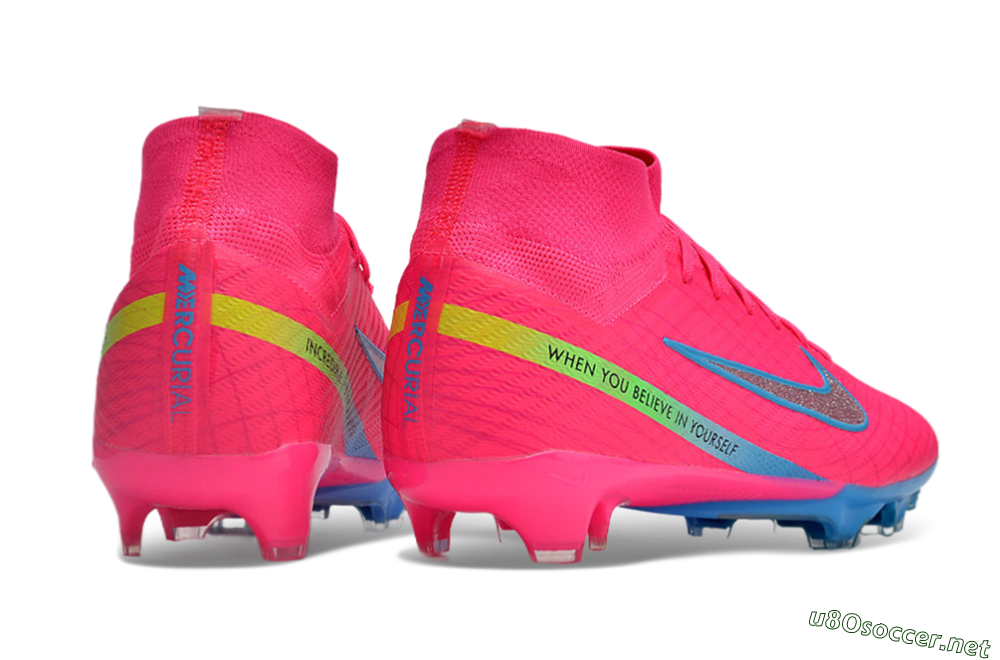 Men's Nike Air Zoom Mercurial Superfly 9 Elite FG Football Boots - Pink/Silver/Blue 6