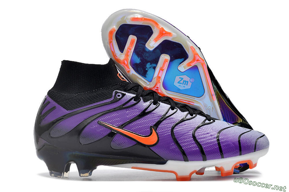 Men's Nike Air Zoom Mercurial Superfly 9 Elite FG Football Boots - Purple/Black/Orange/Gold 2