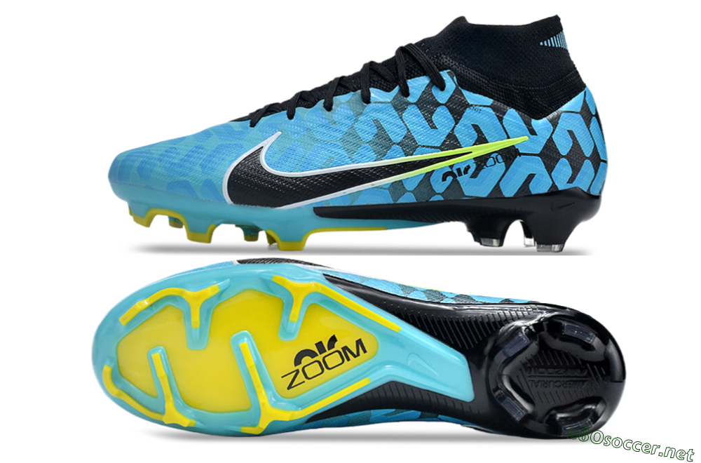 Unisex Nike Air Zoom Mercurial Superfly 9 Elite FG Football Boots - Blue/Black/White/Green 1
