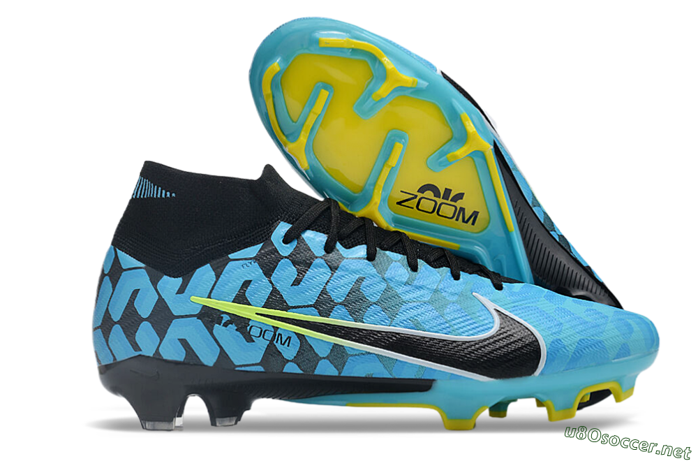 Unisex Nike Air Zoom Mercurial Superfly 9 Elite FG Football Boots - Blue/Black/White/Green 2