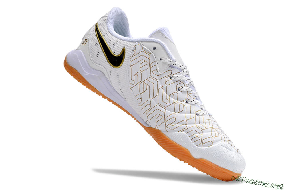 Men's Nike Tiempo Legend 10 Pro IC Football Shoes - White/Gold/Black 4