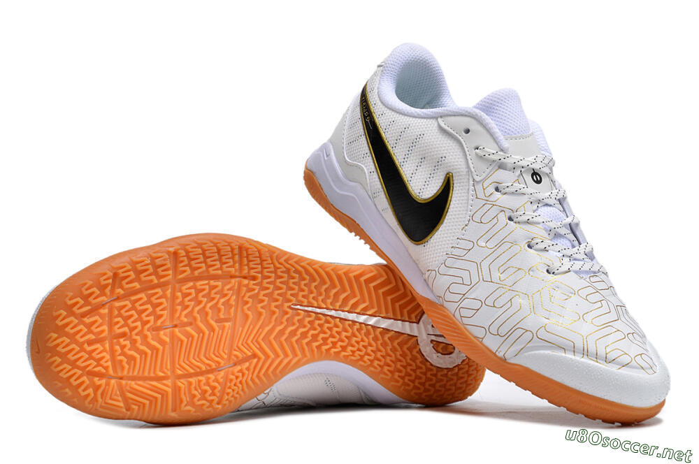 Men's Nike Tiempo Legend 10 Pro IC Football Shoes - White/Gold/Black 1