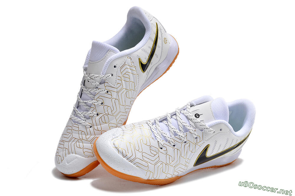Men's Nike Tiempo Legend 10 Pro IC Football Shoes - White/Gold/Black 3