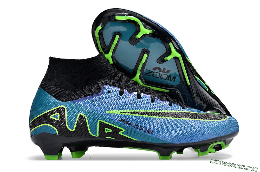 Unisex Nike Air Zoom Mercurial Superfly 9 Elite FG Football Boots - Blue/Black/Yellow 2