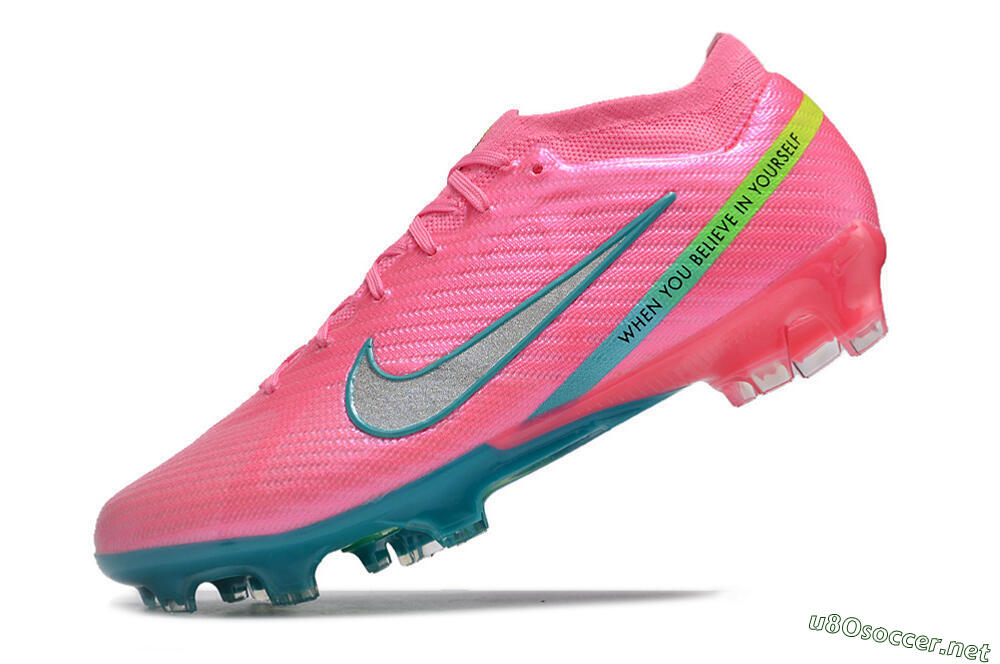 Men's Nike Air Zoom Mercurial Vapor 15 Elite FG Football Boots - Pink/Silver/Blue/Yellow 5