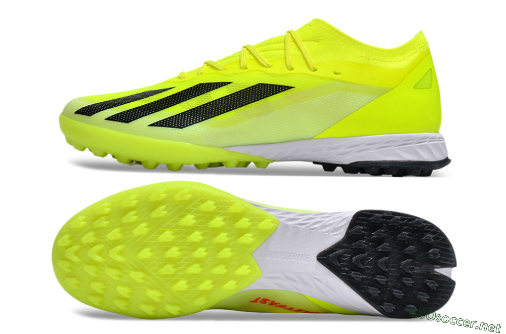 Men's Adidas X 23 Crazyfast.1 TF Football Shoes - Yellow/Black/White 1