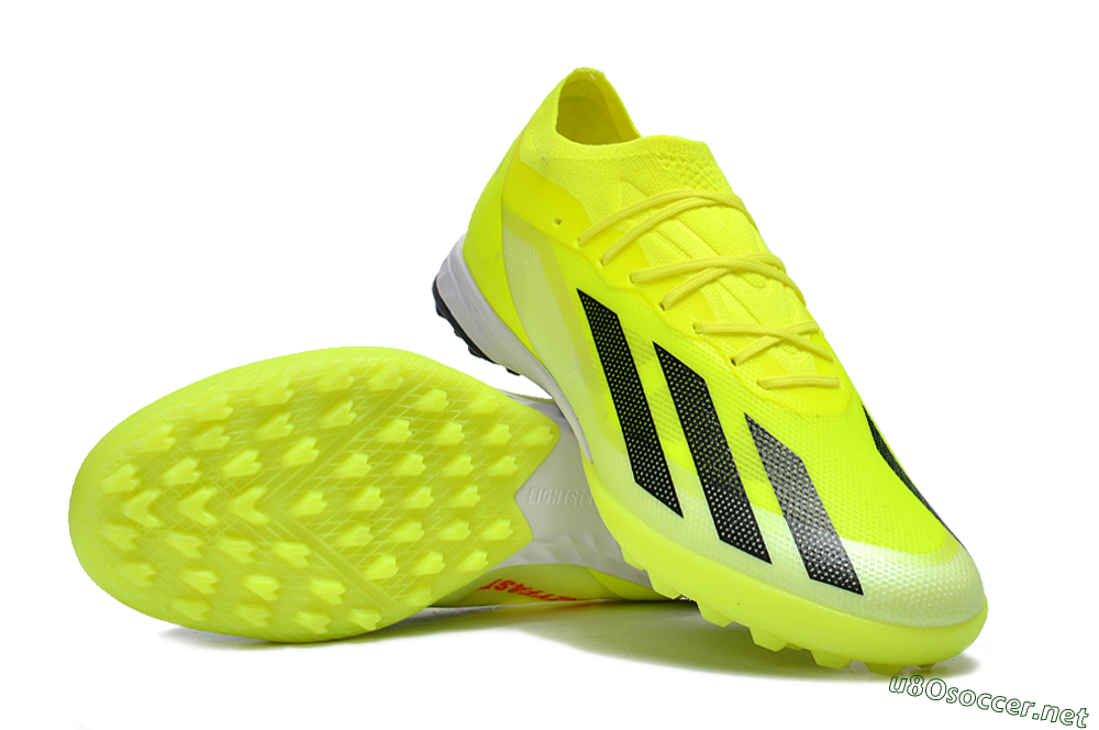 Men's Adidas X 23 Crazyfast.1 TF Football Shoes - Yellow/Black/White 3