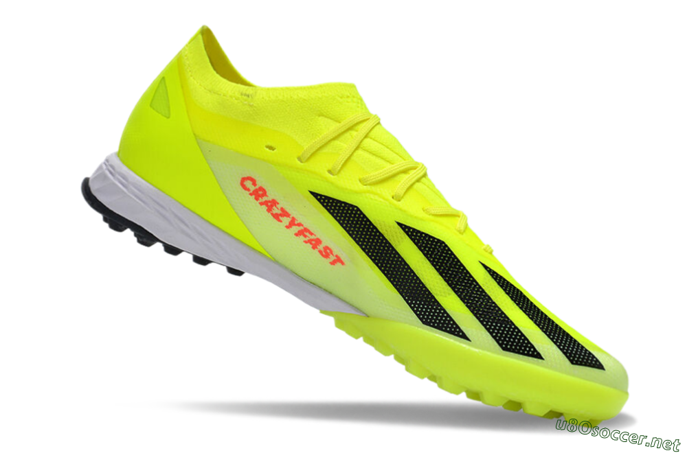 Men's Adidas X 23 Crazyfast.1 TF Football Shoes - Yellow/Black/White 4