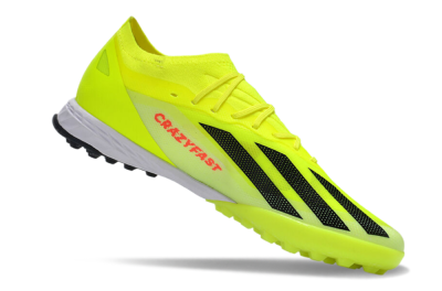 Men's Adidas X 23 Crazyfast.1 TF Football Shoes - Yellow/Black/White