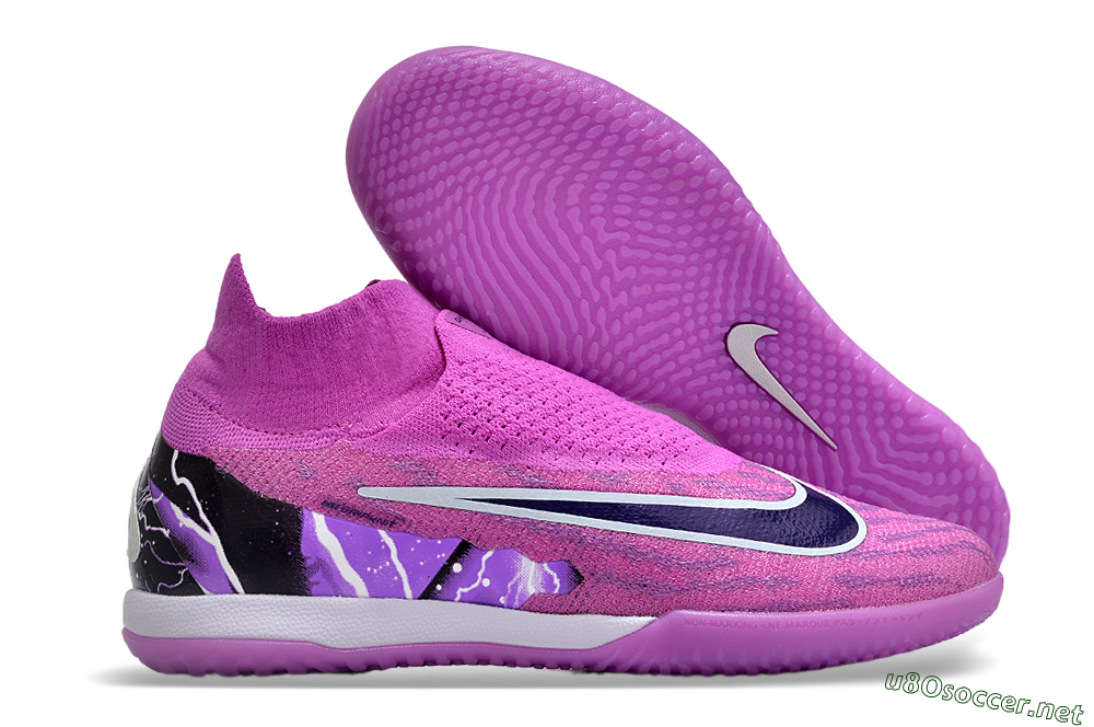 Men's Nike Phantom GX Elite DF Link IC Football Shoes - Purple/Black/White 2
