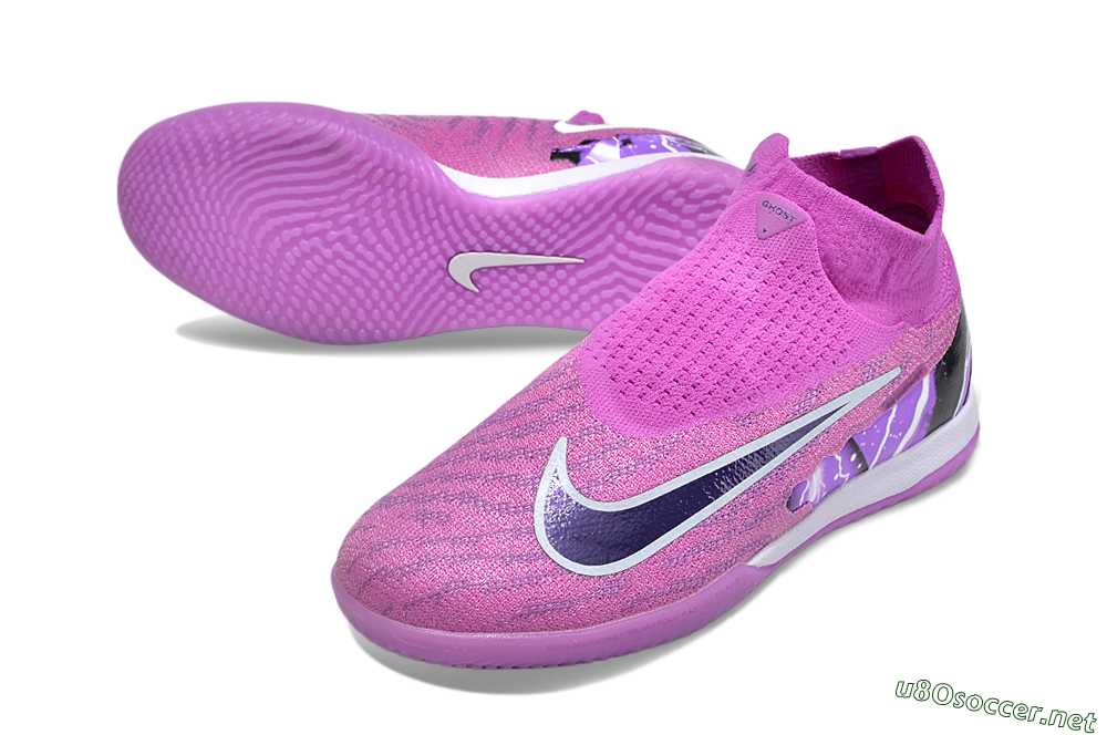 Men's Nike Phantom GX Elite DF Link IC Football Shoes - Purple/Black/White 3