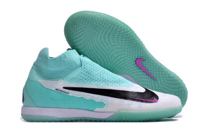Men's Nike Phantom GX Elite DF Link IC Football Shoes - White/Jade/Black/Purple