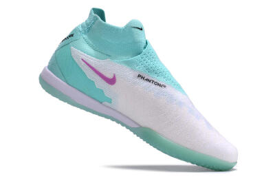 Men's Nike Phantom GX Elite DF Link IC Football Shoes - White/Jade/Black/Purple