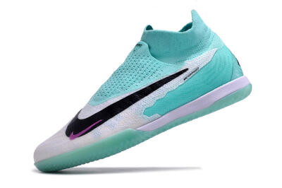 Men's Nike Phantom GX Elite DF Link IC Football Shoes - White/Jade/Black/Purple