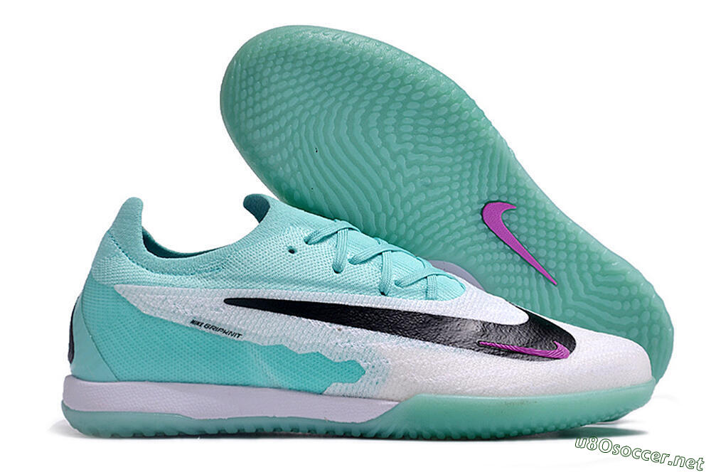 Men's Nike Phantom GX Elite IC Football Shoes - White/Jade/Black/Purple 2