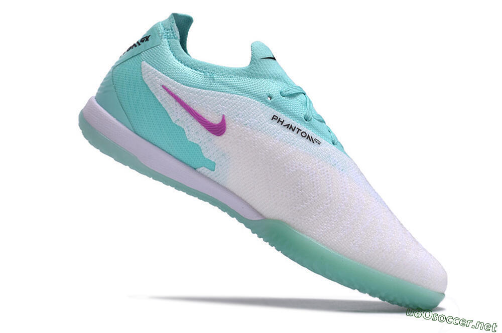 Men's Nike Phantom GX Elite IC Football Shoes - White/Jade/Black/Purple 4