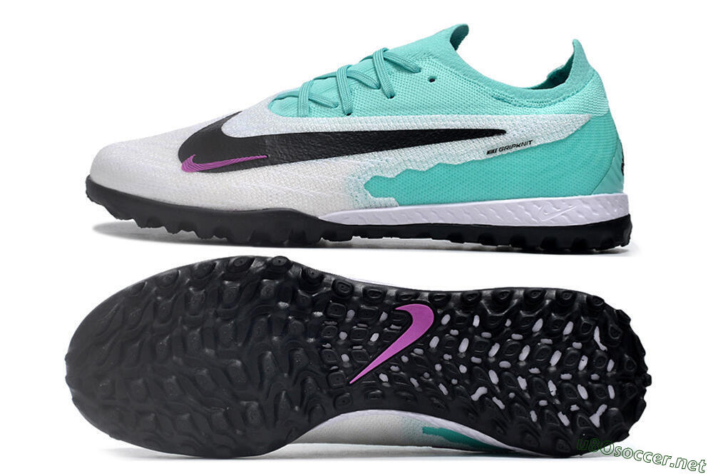 Men's Nike Phantom GX Elite TF Football Shoes - White/Jade/Black/Purple 1