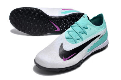 Men's Nike Phantom GX Elite TF Football Shoes - White/Jade/Black/Purple