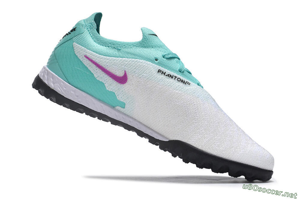 Men's Nike Phantom GX Elite TF Football Shoes - White/Jade/Black/Purple 4