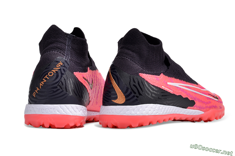 Men's Nike Phantom GX Elite DF Link TF Football Shoes - Pink/Gold/White/Black 6