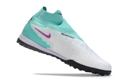 Men's Nike Phantom GX Elite DF Link TF Football Shoes - White/Jade/Black/Purple