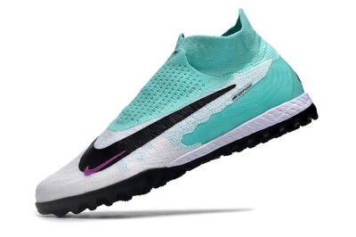 Men's Nike Phantom GX Elite DF Link TF Football Shoes - White/Jade/Black/Purple