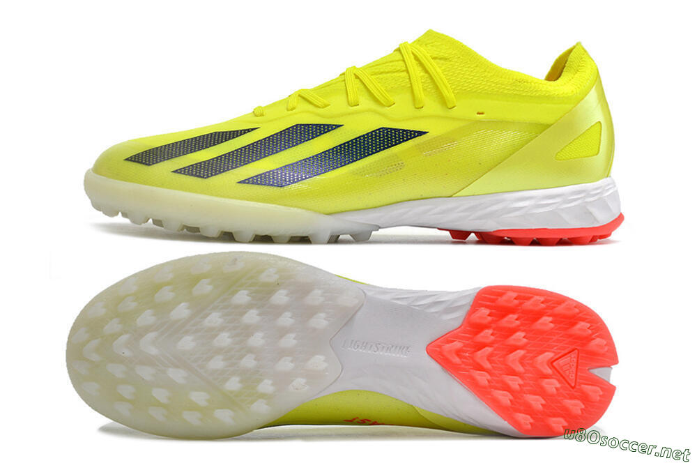Men's Adidas X Crazyfast.1 TF Football Shoes - Yellow/Black/White 1
