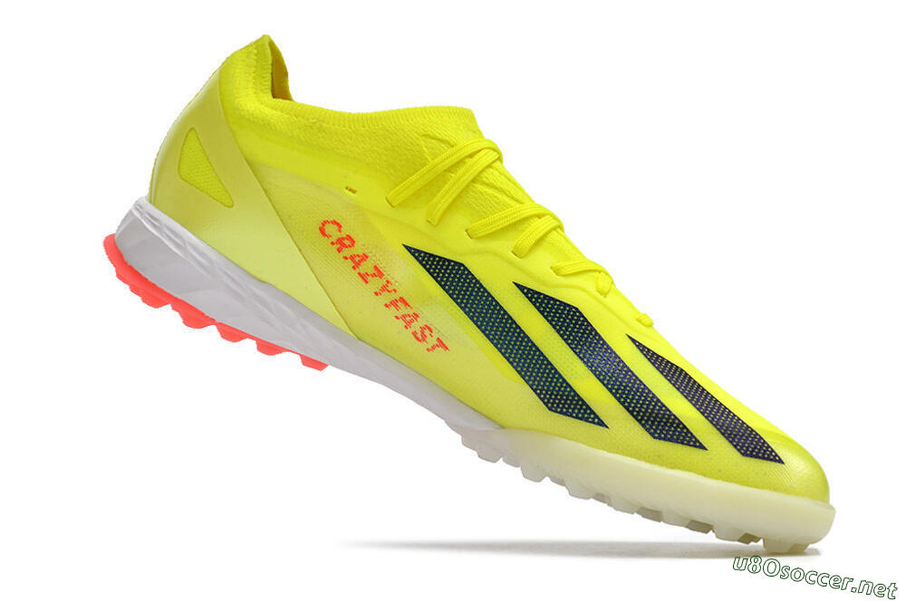 Men's Adidas X Crazyfast.1 TF Football Shoes - Yellow/Black/White 4
