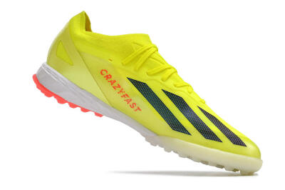 Men's Adidas X Crazyfast.1 TF Football Shoes - Yellow/Black/White